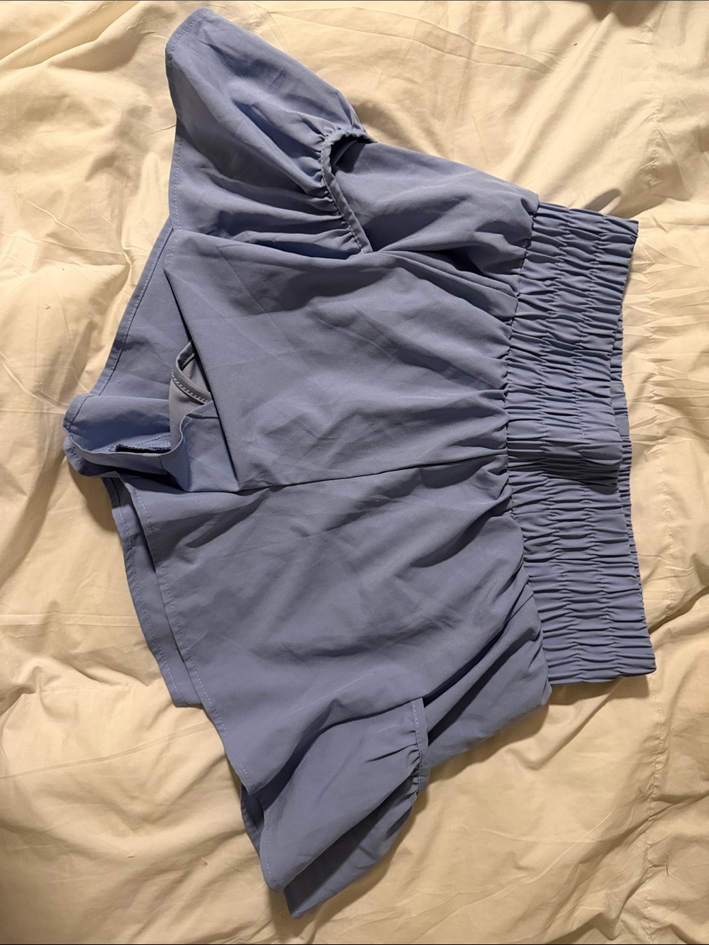 Light Blue Athletic shorts with bubble pockets